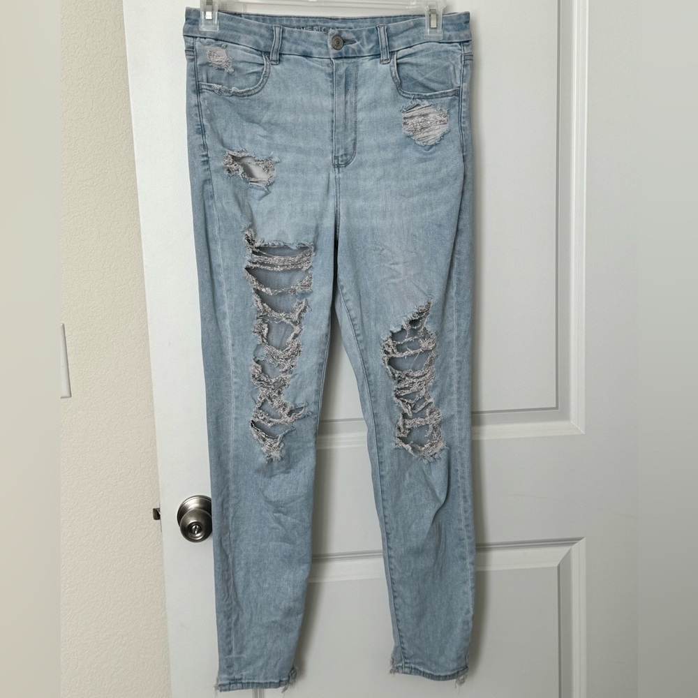 American Eagle Curvy High-Rise Distressed Jeggings - size 12R